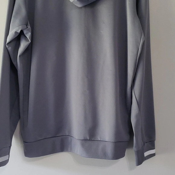 Rare Adidas Warm-Up Hoodie Men XL Gray Basketball Travel Team 3SSB Circuit Logo - Picture 8 of 16